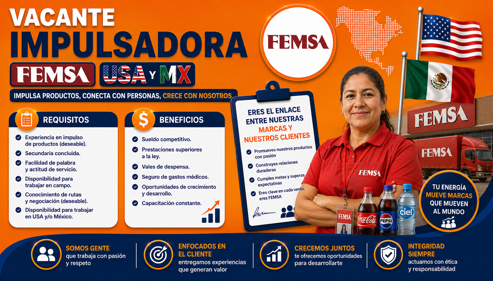 Vacante Impulsadora FEMSA USA y MX